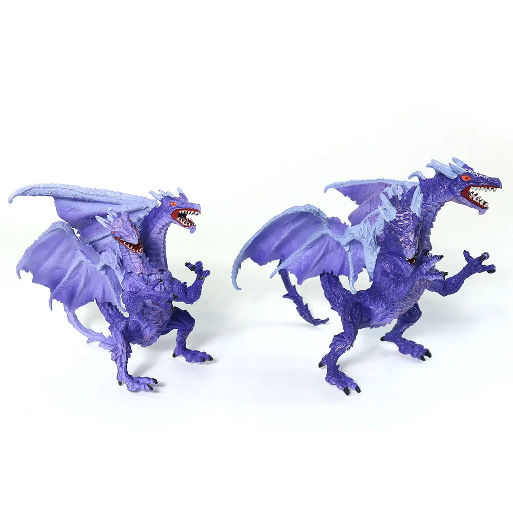 Statuette di drago giocattolo di plastica modello mitico viola