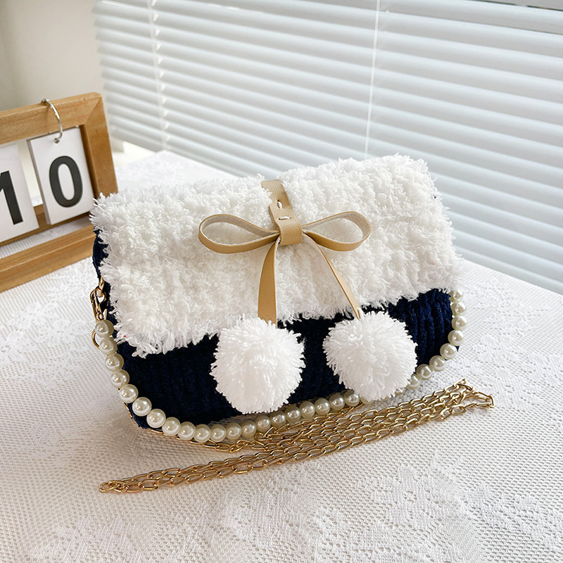 Bleu foncé bricolage tricot Crochet sacs Kit