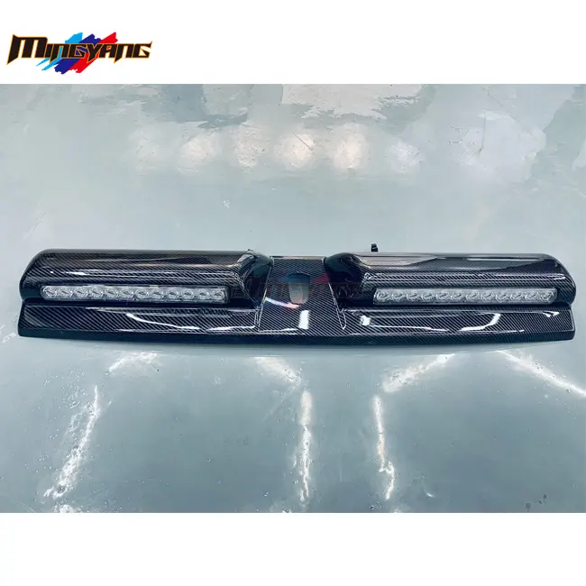 Mobil Karbon Atap Spoiler Cahaya Atap Atas Kabut-Bukti Cahaya Mobil Offroad Led Cahaya Bar untuk Toyota Hilux Revo Rocco Air Bukti