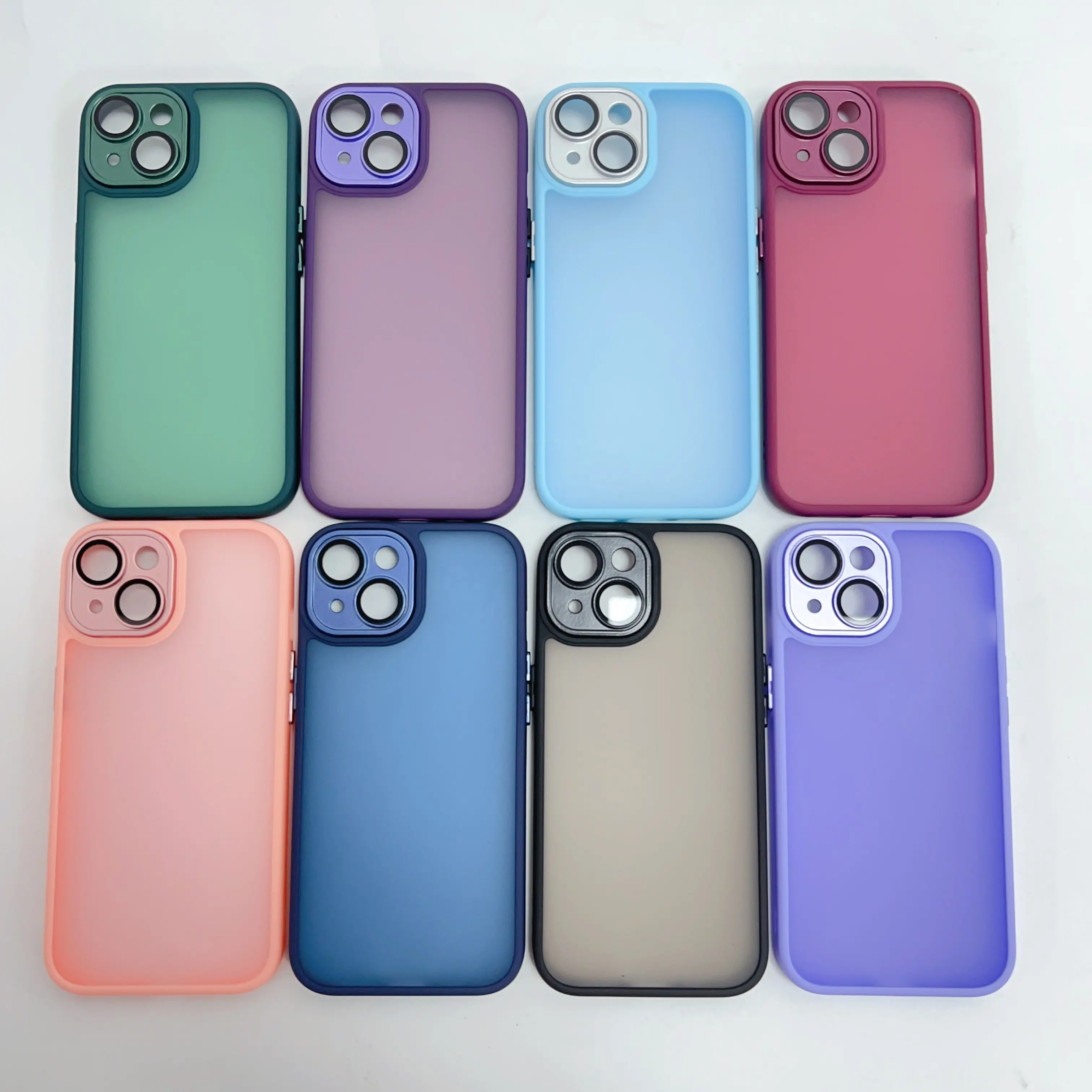 Camera lens protective shockproof hard PC case for iphone 15 14 Pro Max Matte armor case Protective cover