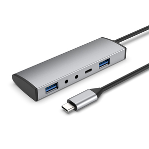 热卖usb-c至USB 3.0*2适配器，带数据传输和音频，用于麦克风和耳机USB C至5 En 1适配器有现货 - Product Image 1