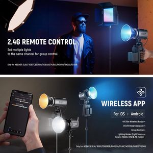 NEEWER MS60C RGBWW LED Video Light with 2.4G/APP <strong>Control</strong> 65W Metal Mini RGB COB <strong>Continuous</strong> <strong>Output</strong> Lighting Handheld Spotlight - Product Image 6