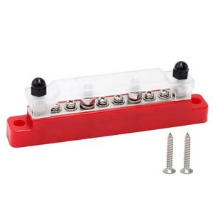 10 yollu bara 48V ağır dağıtım 4x M6Terminal çıtçıt 6xM4 Terminal vidaları pil bakır sıra bara araba için - Product Image 4