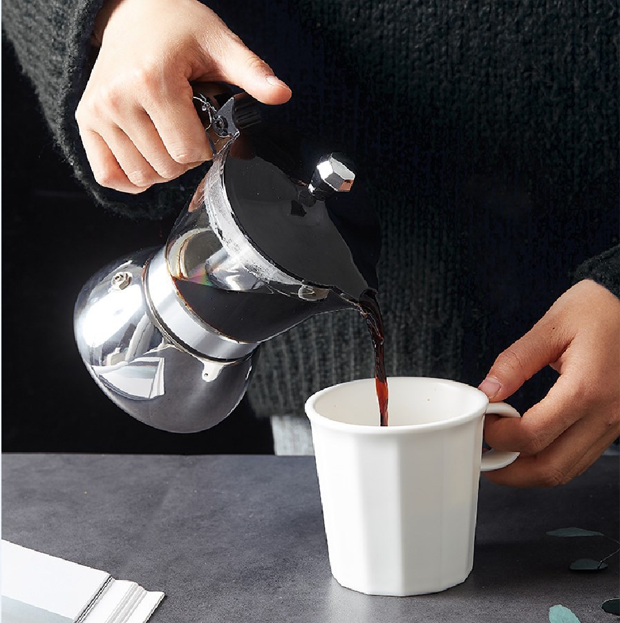 Custom logo Wholesale New Arrival espresso cups Elegant Transparent Borosilicate Glass Moka Pot Coffee with Base