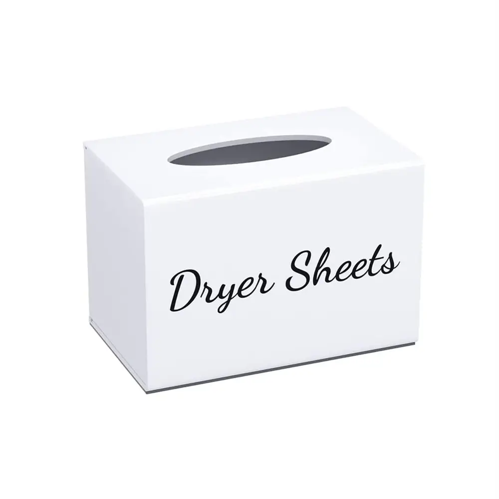 Portafogli per asciugatrice scatola per fazzoletti magnetici in acrilico fogli per ammorbidente per tessuti Dispenser per fogli per asciugatrice scatola portaoggetti per bucato