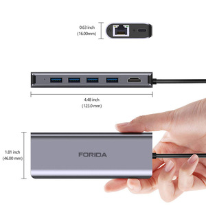 PD 100W HDR 4K 30Hz RJ45 7 in 1 <strong>USB</strong> Por HUB Splitter <strong>Type</strong> <strong>C</strong> <strong>USB</strong>-<strong>C</strong> 3.0 <strong>Adapter</strong> 7 Ports Laptop Docking Station <strong>USB</strong> <strong>C</strong> HUB