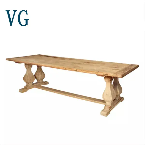 Meubles de table à manger en bois massif, accessoire de haute qualité style français en pelle fine