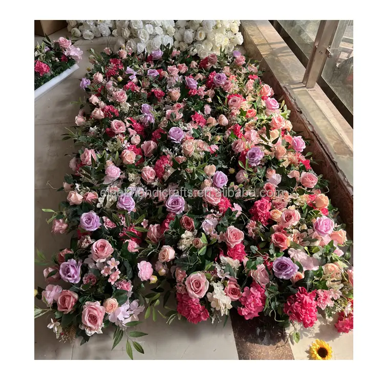 Fabricantes a medida precio de fábrica flores artificiales camino de boda plomo espuma boda Mesa flor camino