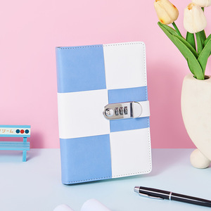 Diario de viaje de cuero Pu personalizado, cuadernos de escritura personal, planificador de negocios diario, Bloc de notas con cerradura de combinación - Product Image 1