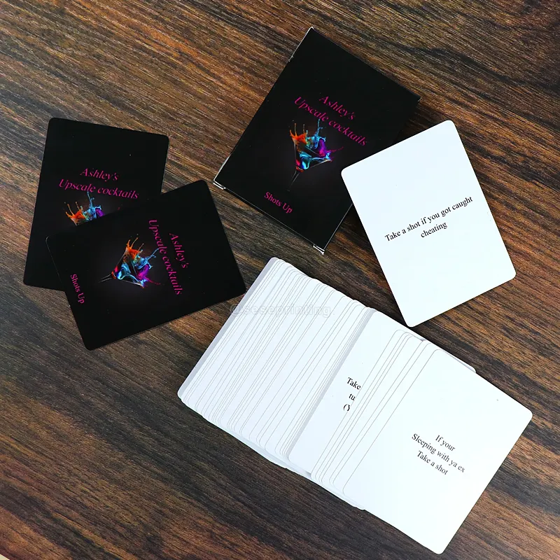 사용자 정의 인쇄 로고 카드 데크 커플 게임 상자 날짜 밤 성인 음주 카드 게임