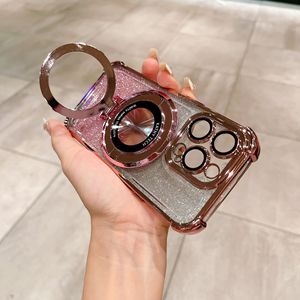 高级Bling勾配磁気電話ケースIphone16E 15 14 Pro Maxトランスペアレントスタンド付き4コーナー耐衝撃性ハードカバー - Product Image 3