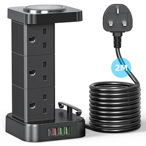 LDNIO SKW6457 Power Extension Cord <strong>Multi</strong> <strong>Function</strong> Charger Tower <strong>Socket</strong> UK Power Strip <strong>with</strong> <strong>USB</strong> Tower Extension <strong>Socket</strong>