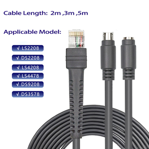 <strong>Keyboard</strong> PS2 KB to RJ45 Barcode Scanner Cable QR <strong>Code</strong> Reader Connector Data Cable for Zebra Motorola Symbol LS2208 DS2208 - Product Image 1