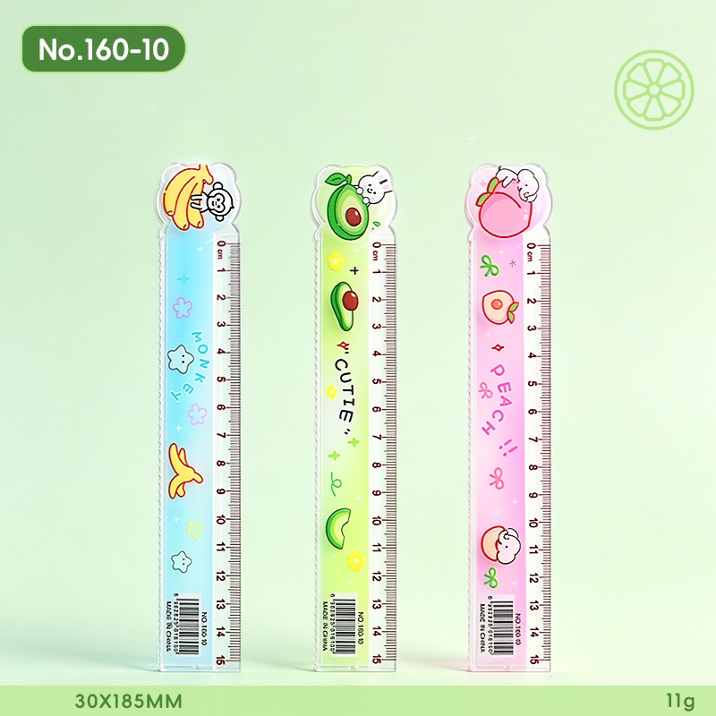 160-10 righello a forma di frutta divertente con manico singolo - 15 cm