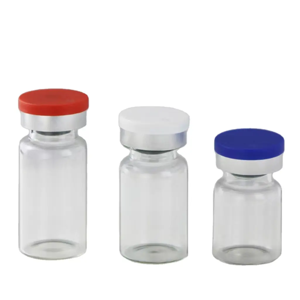 Venda imperdível de frascos transparentes para soro de ácido hialurônico com tampas coloridas e bom preço