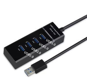 带发光二极管灯的多4端口USB 3.0集线器5gbps C型3.1 USB集线器2.0分路器扩展适配器，适用于电脑 - Product Image 1