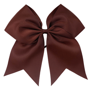 CN 7''  Ready to Ship Cheerleading Solid Color Grosgrain Ribbon Large Cheer Bows with Ponytail Holder for Girls - Product Image 5