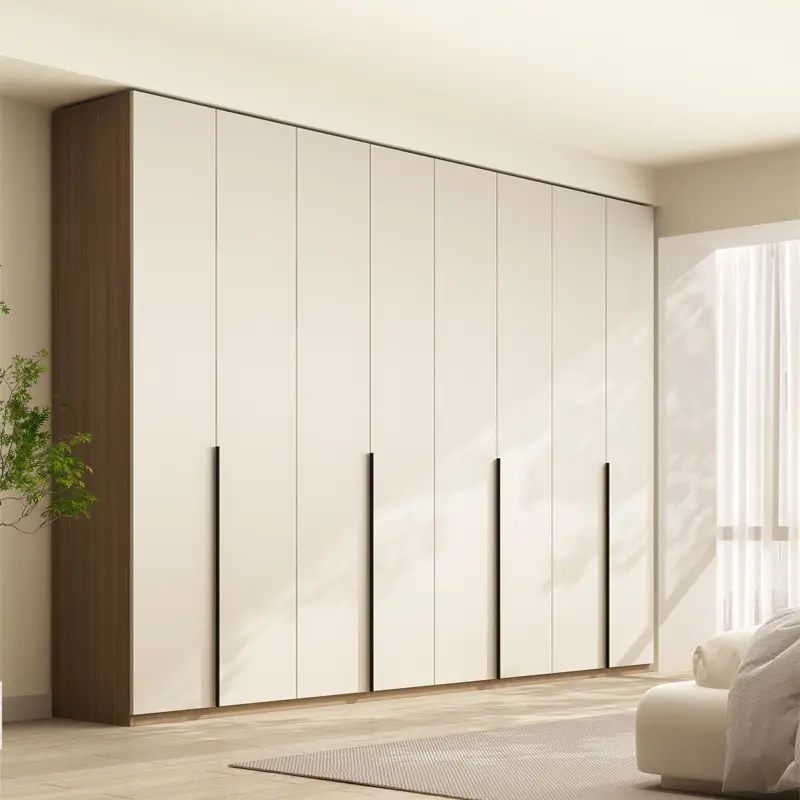 Bedroom Furniture Wooden Closet Cabinet With Invisible Handles Top Cabinet Clothes Storage Wardrobes Closets