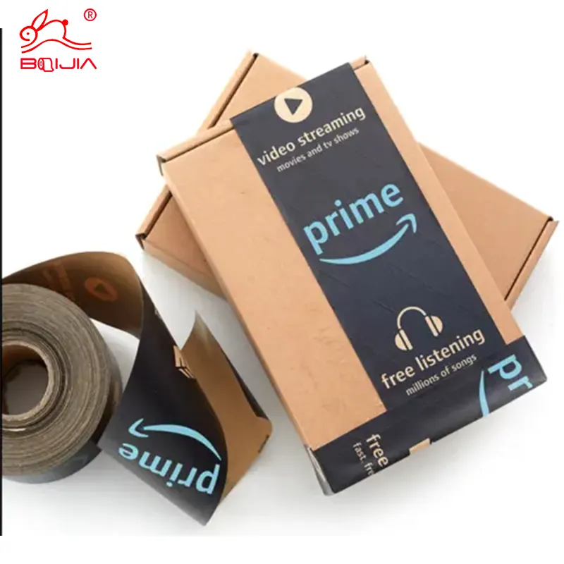 Ruban de papier kraft activé par l'eau pour l'impression de LOGO Amazon personnalisé pas cher adapté pour l'entrepôt Amazon expédition express