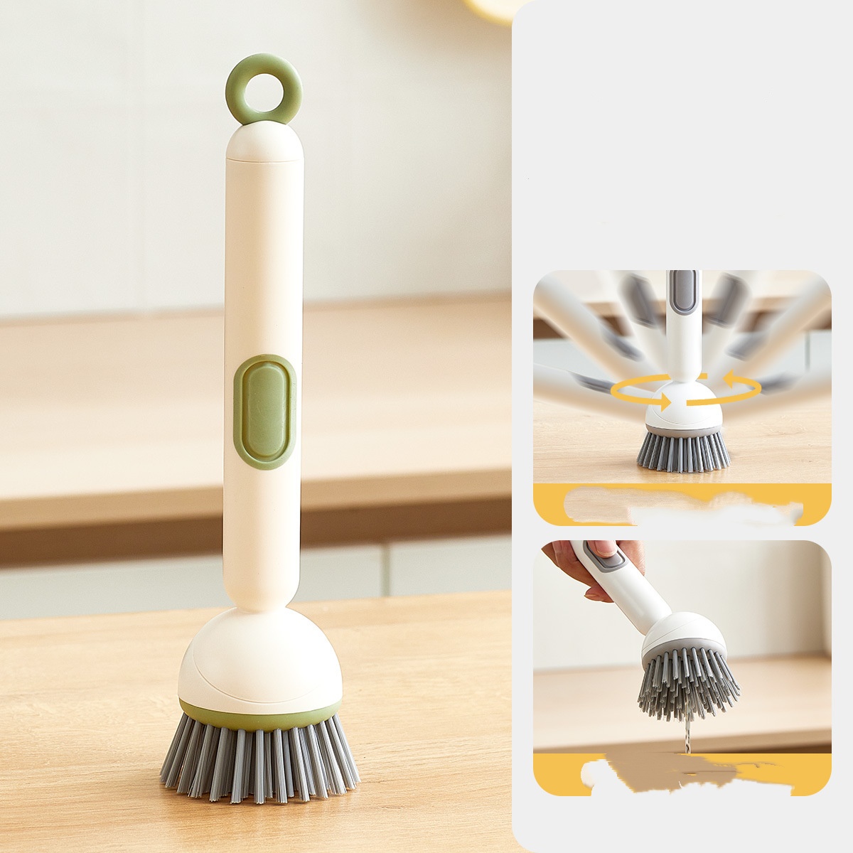 Brosse rotative pour pot à liquide - verte