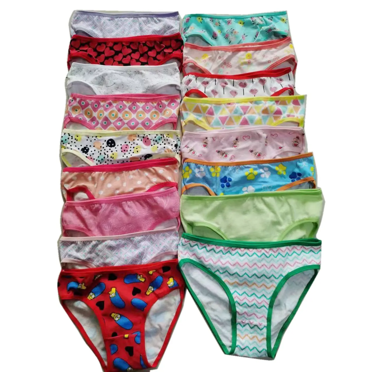 MOQ 600PCS SM004 Großhandel Hochwertige Kinder 100% Baumwolle Kinder Unterhose Boxer Höschen Teen Schulmädchen Kinder Unterwäsche