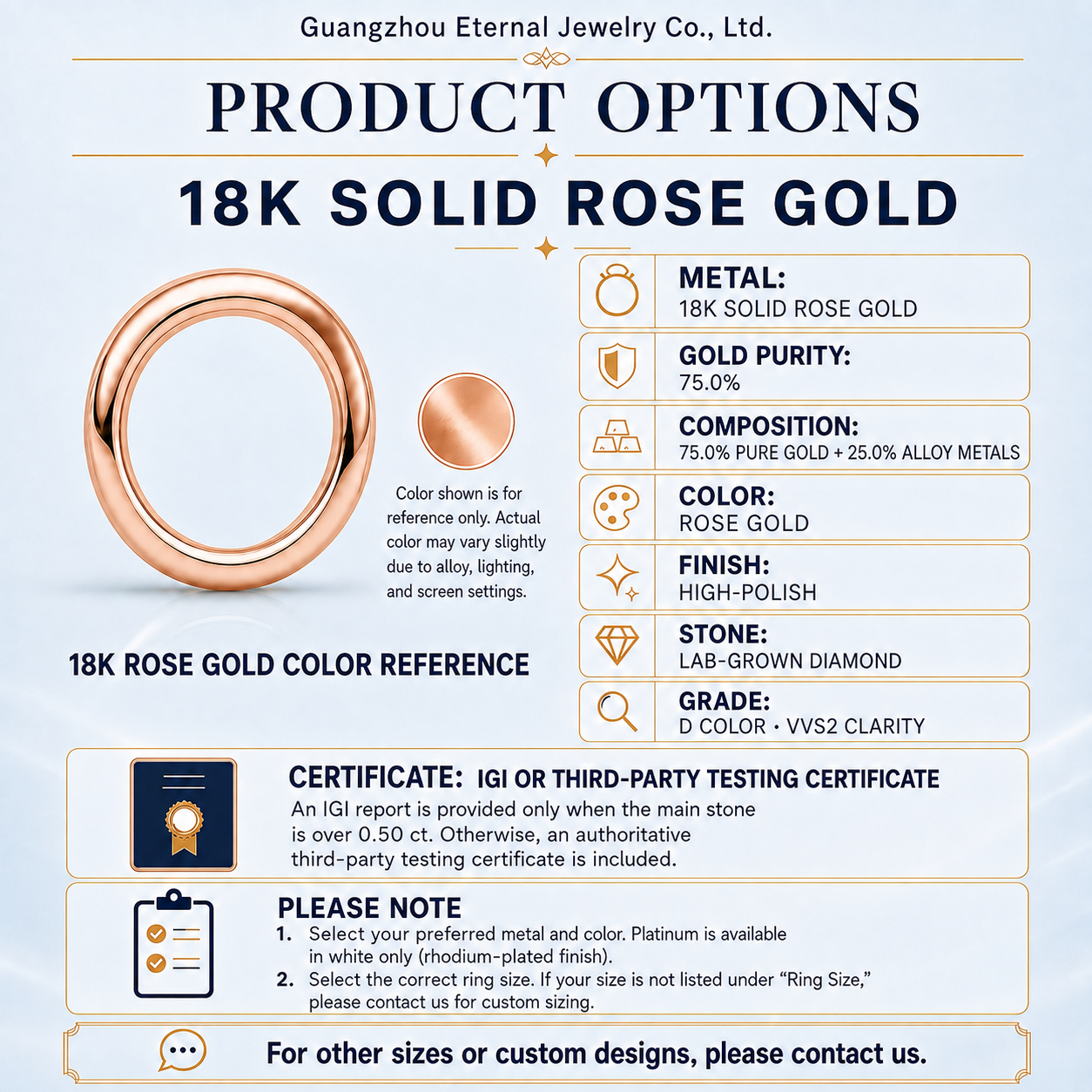 Oro Rosa Massiccio 18K