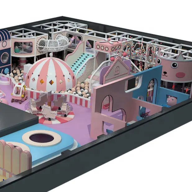 Brasile Amusement Park Kids Soft Playground Travel Resort Hotel Soft Play Ball Pit Slide 2 Floor Indoor Playground