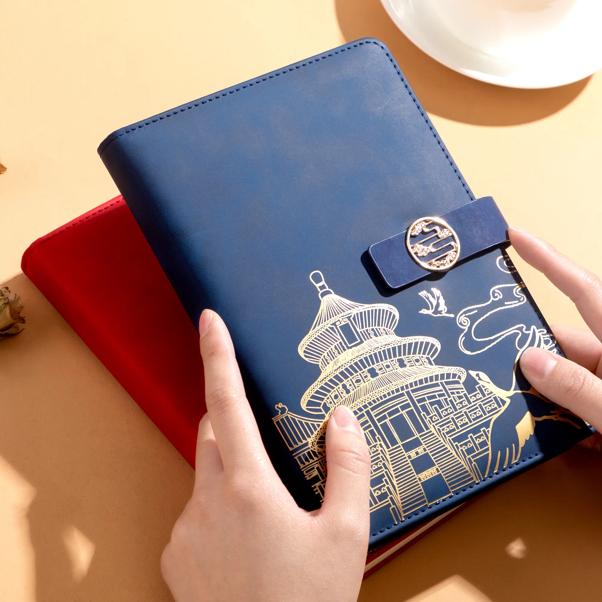 El cuaderno Guochao puede imprimir el logotipo engrosado, Bloc de notas de estilo chino retro, registros de reuniones de trabajo de negocios de alta calidad, regalo de esta empresa