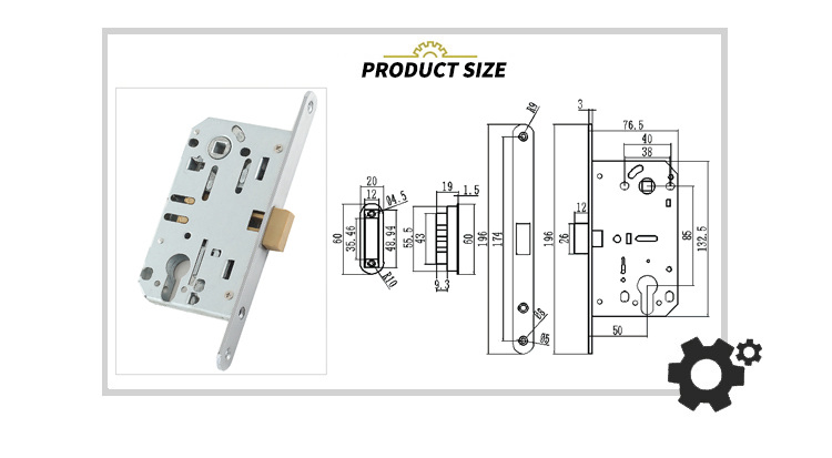 EADER European market  High safety  cylinder iron Lock body 85 50 Mortise lock door lock Magnet Latch bolt