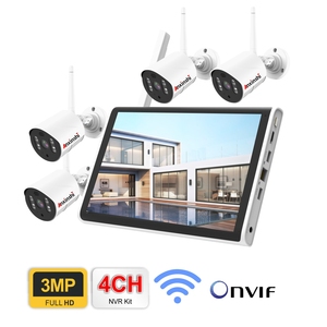 Anxinshi Sistema de cámara de seguridad para el hogar Pantalla NVR Kit de cámara Wifi inalámbrica On-vif Audio bidireccional en la nube y almacenamiento de tarjeta TF - Product Image 3