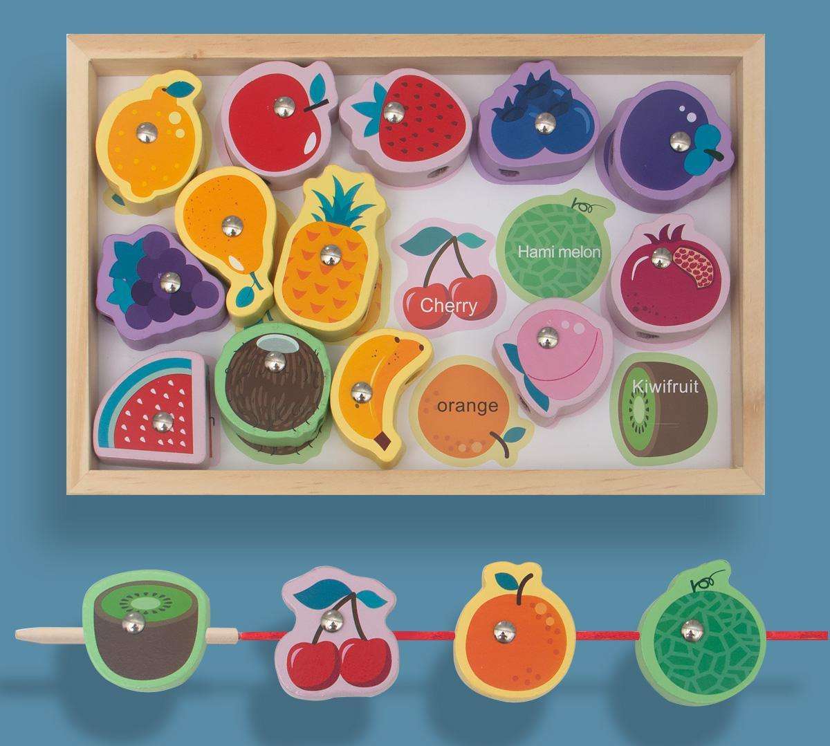 Boîte de jeu de perles de pêche de style fruit