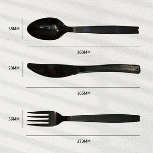 Bộ dao dĩa thìa nhựa trong suốt dùng một lần, in logo, chất liệu thực phẩm, gồm 3 món kèm khăn giấy - Product Image 2