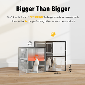 Stackable lưu trữ giày hộp biểu tượng tùy chỉnh Thùng nhựa rõ ràng Sneaker Box cho giày hiển thị Giày trường hợp - Product Image 2