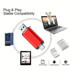 Speicher Speicher 2 In 1 USB-Festplatte 32 GB 64GB Daumen laufwerk Kappe Pen drive Design USB-Stick USB-Flash-Laufwerk mit LED-Anzeige - Product Image 5