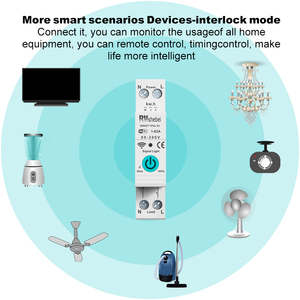 RMshebei 63A Leistungs schalter Tuya Smart <span class=keywords><strong>Switch</strong></span> 220V Miniatur Smart Life Wifi <span class=keywords><strong>Timer</strong></span> 1P Stromzähler Automatisches Wieder schließen