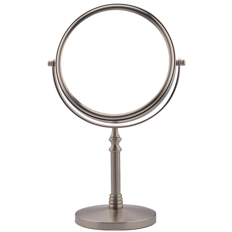 Espejo de mesa de tocador giratorio de 360 grados Vintage, espejo de aumento de maquillaje de Metal con soporte de Metal