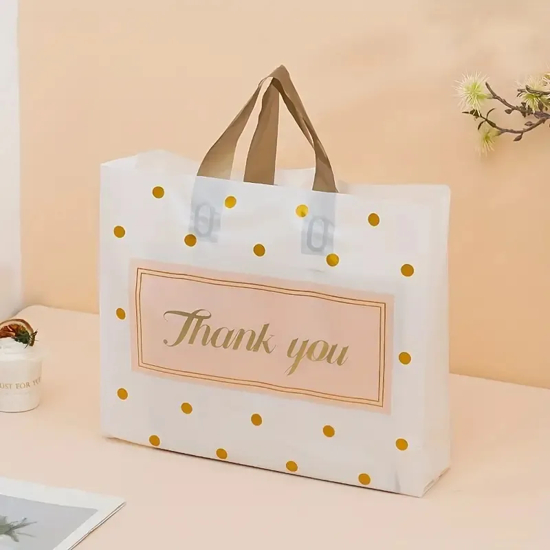 Bolsas DE LA COMPRA impresas personalizadas Bolsas de mercancía a granel Boutique de plástico para pequeñas empresas Bolsa minorista con logotipos reutilizables