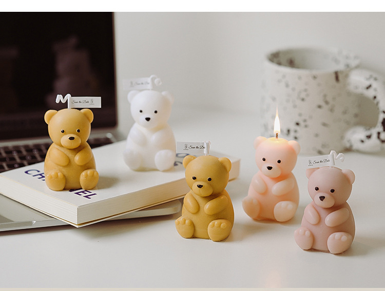 AROMA HOME DIY Cute Teddy Bear Shaped Scented Candle Customized 2