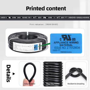 EU Power <strong>Cable</strong> UL2464 18AWG 3C Copper Core 0.75mm PVC Insulated Wires - Product Image 4