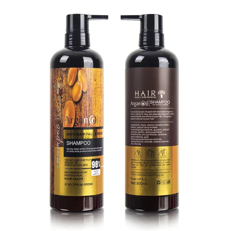 900ml Bottle Argan Oil Hair Shampoo Fast Shipping Private Label Organic Anti Hair Loss Hair Growth Shampoo