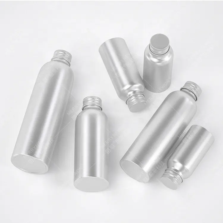 30ml 50ml 60ml 80ml 100ml 120ml 150ml 200ml 250ml varie dimensioni stampa bottiglia d'acqua in alluminio metallico di alta qualità