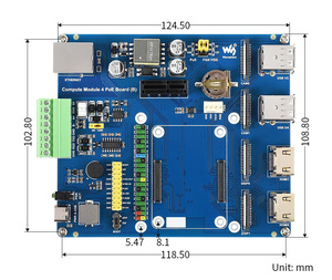 Leistungs module Raspberry Pi Compute Module 4 E/A-Karte mit PoE-Funktion (Typ B) für alle Varianten von CM4