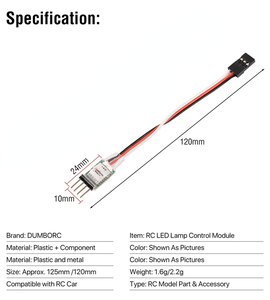 DUMBORC 3CH <strong>LED</strong> Turn On/Off JR Plug <strong>Lamp</strong> Light Controller Switch Panel System for <strong>RC</strong> Mini Cars Vehicle Fixed-wing Aircraft - Product Image 2