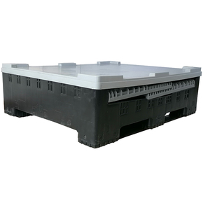 Contenitore di plastica pieghevole impilabile impilabile di grande capacità della scatola del Pallet dell'hdpe per lo stoccaggio del magazzino - Product Image 4