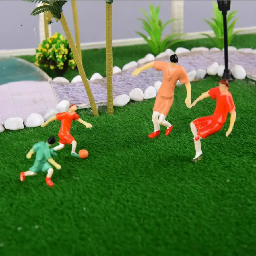 Figura di calcio di Golf artificiale di plastica bianca persone per il Layout di Diorama del treno di costruzione del modello di architettura