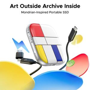 Yeni mobil sabit Disk ORICO-H5 2.5 inç Mondrian-Inspired taşınabilir tip-c harici SSD, bellek: 128GB harici sabit Disk - Product Image 3