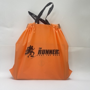 工厂定制购物拉绳袋塑料Pe拉绳袋带您自己的标志 - Product Image 2