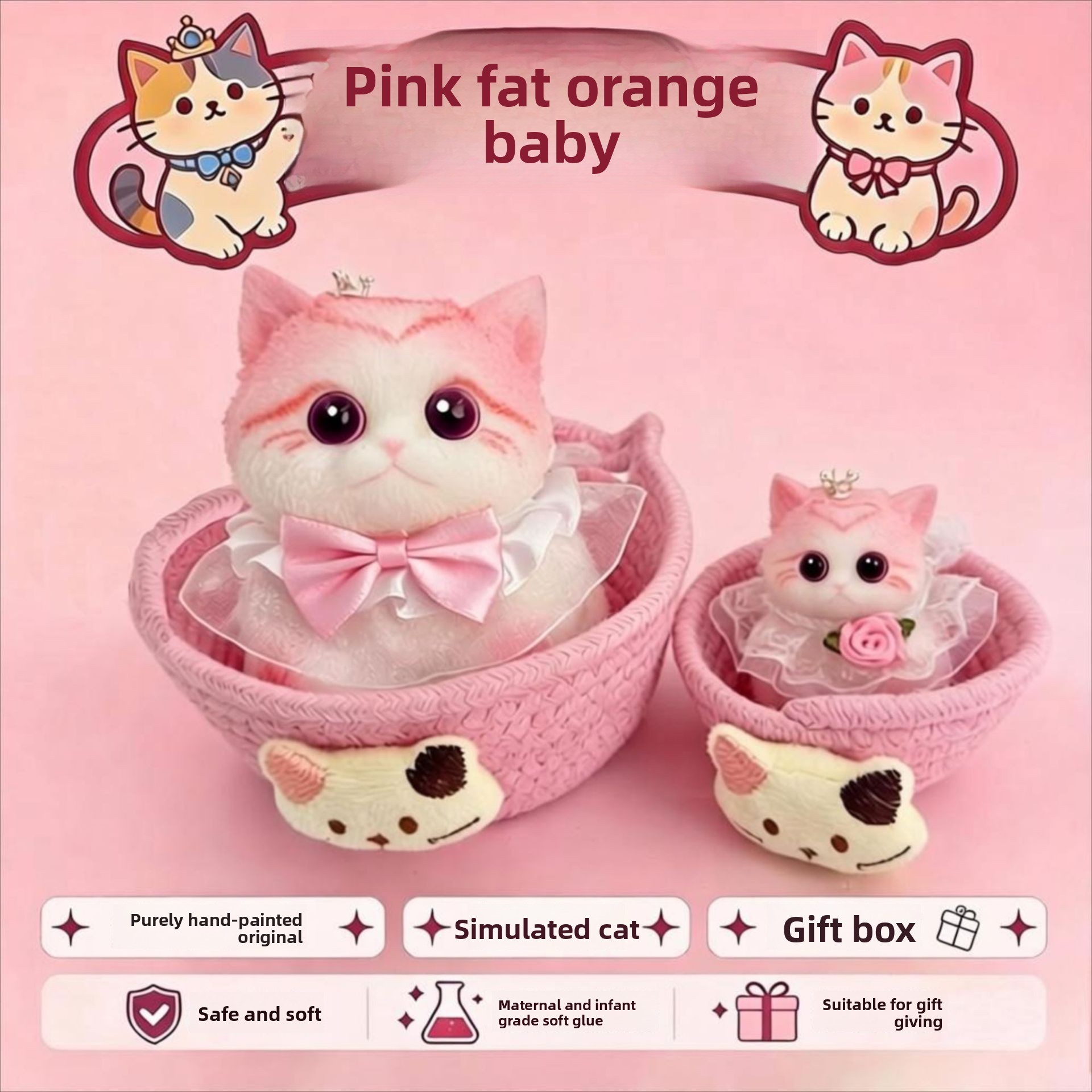Accessori per gattini paffuti rosa arancione - cuccia per gatti
