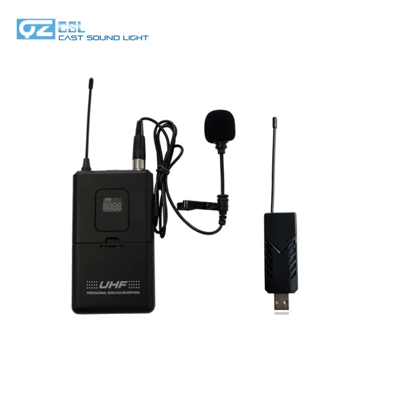 CSI MINI solapa de Clip-En) con micrófono inalámbrico receptor USB para entrevista grabación y Podcast portátil