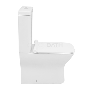 ORTONBATH uzatılmış tuvalet P tuzak tuvalet banyo için rahat çerçevesiz beyaz iki parçalı kapalı çift 2 parça seramik tuvalet - Product Image 4